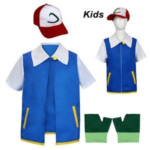 Kids Blue and Green Costume Set Pokemon ash costume